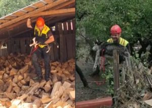 Ți se rupe sufletul! Câinii din comuna Broșteni, eliberați din lanț pentru a se salva din calea apelor / VIDEO