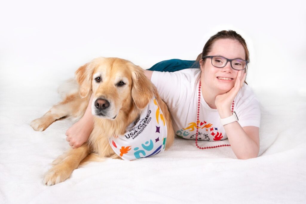 Champ, prima mascotă vie a Jocurilor Speciale Olimpice SUA din 2026. Sursa foto Special Olympics USA Games