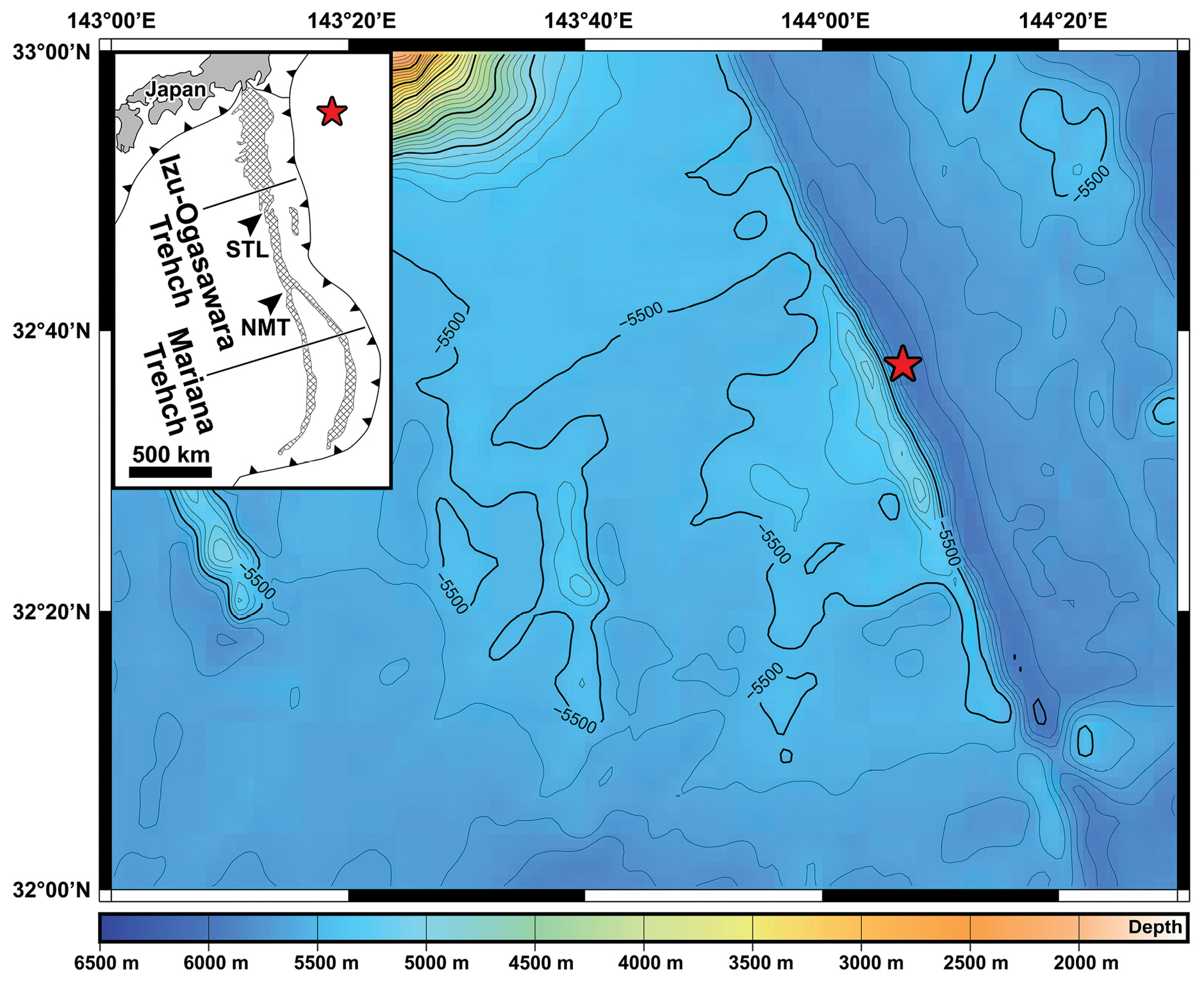Molusca se afla la aprox. 480 de km sud-est de Tokyo și la o adâncime de aproape 6.000 de metri. sursa foto Zoosystematics and Evolution