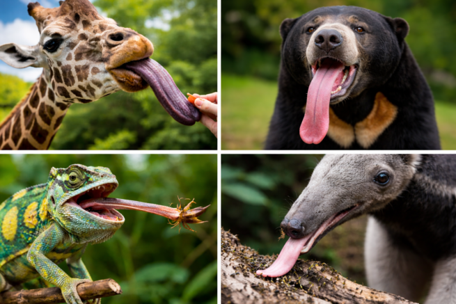 8 animale cu limbi foarte lungi. Unele depășesc chiar și lungimea corpului