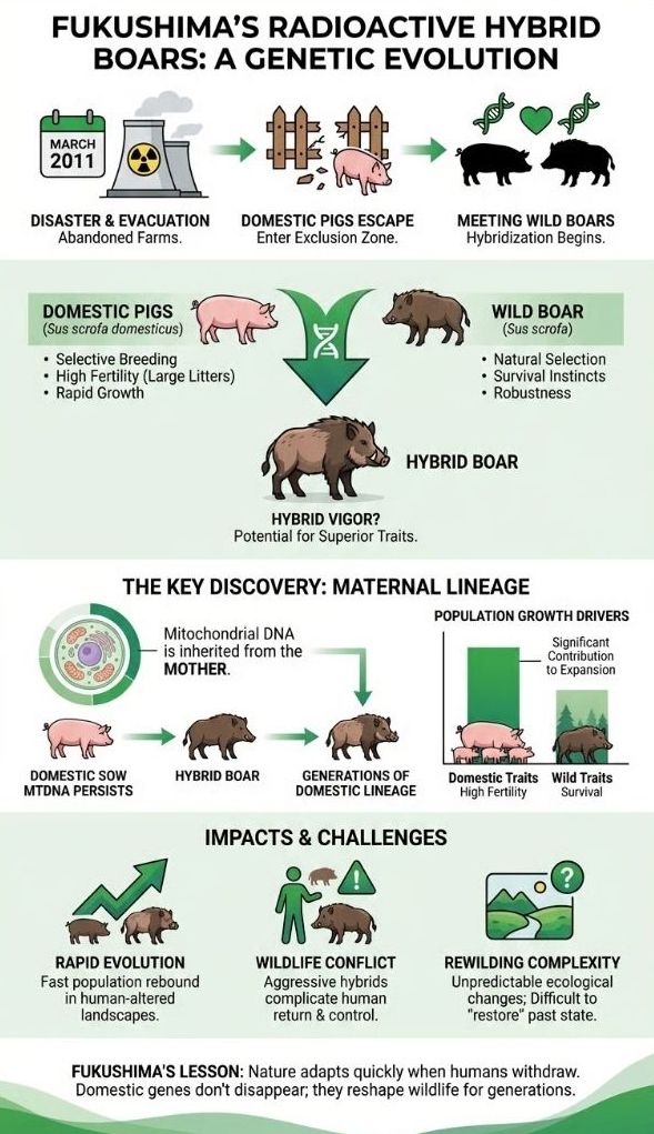 Deoarece ambele aparțin aceleiași specii, Sus scrofa, s-au putut împerechea fără probleme, producând urmași fertili. foto: pexels.com