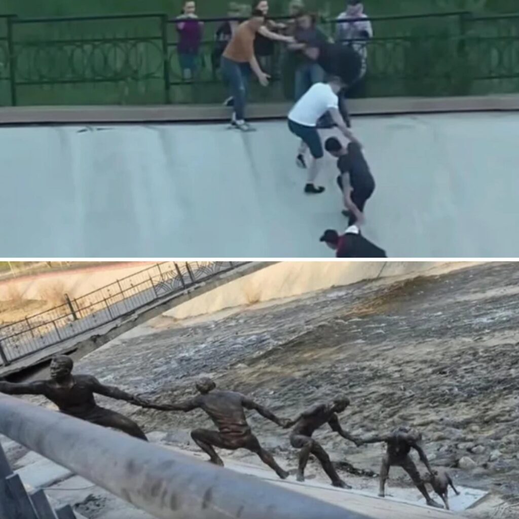 Sculptură inspirată din salvarea unui câine - mesajul din spatele operei