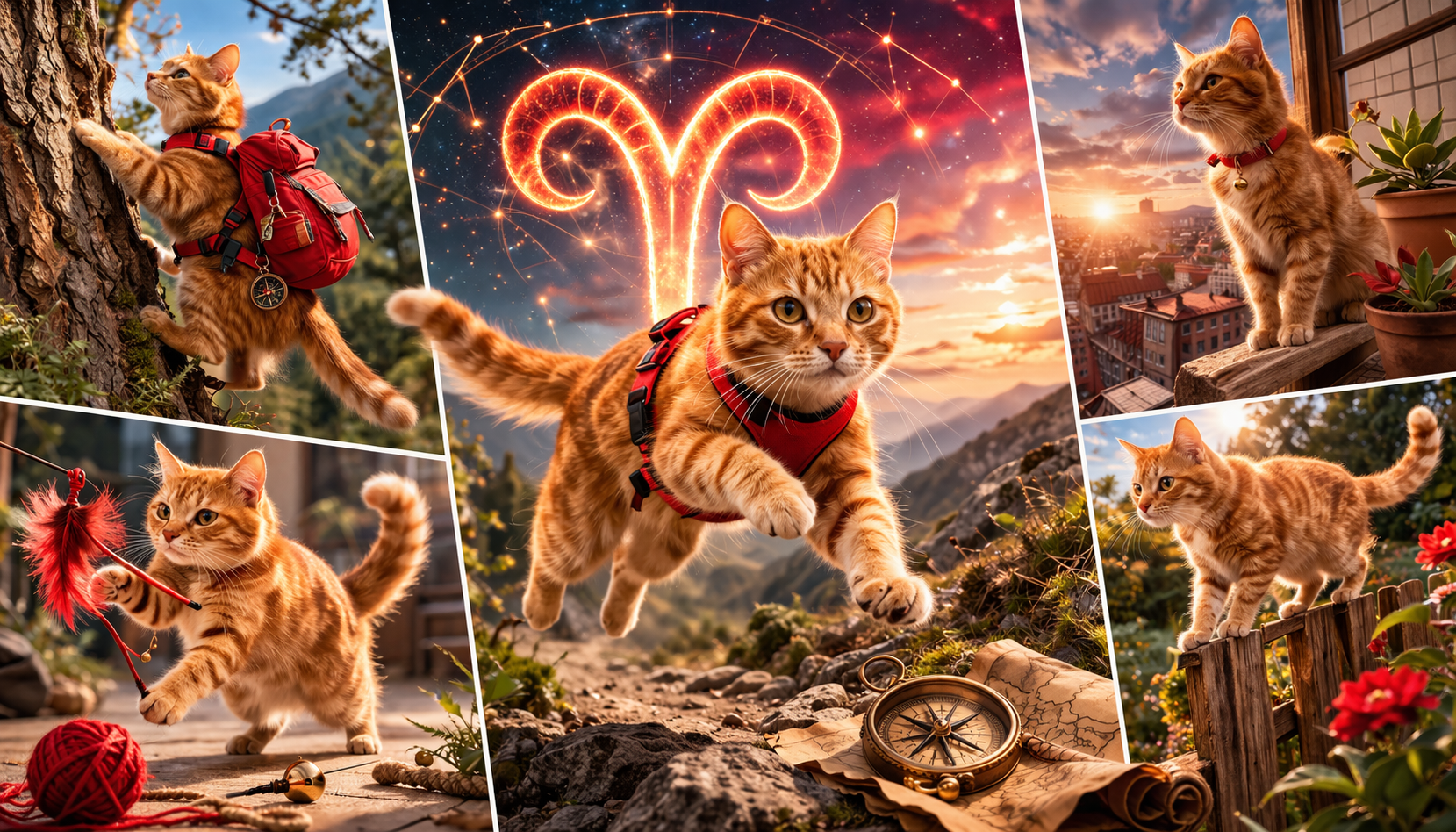 Pisicile în zodia Berbec sunt mereu în căutare de aventură. foto: ChatGPT