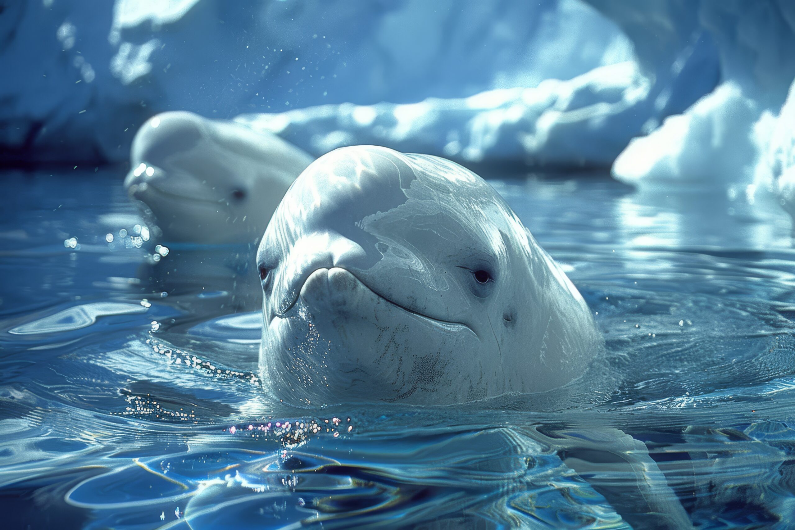 Balena beluga se recunoaște în oglindă. Descoperirea care îi uimește pe cercetători