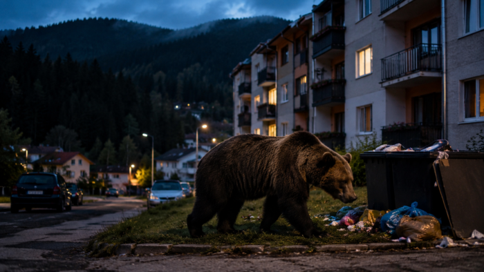 Alertă în stațiunile montane din România: urșii coboară tot mai des printre blocuri pentru a căuta hrană