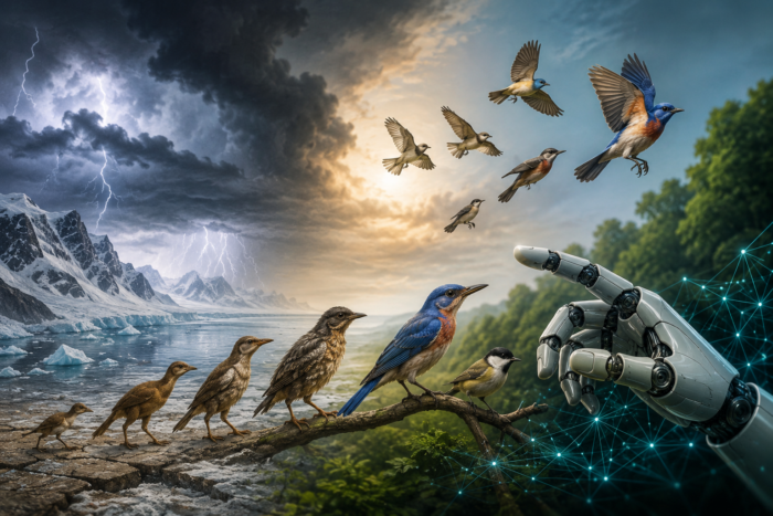 Inteligența Artificială scoate la iveală legătura dintre schimbările climatice și evoluția păsărilor