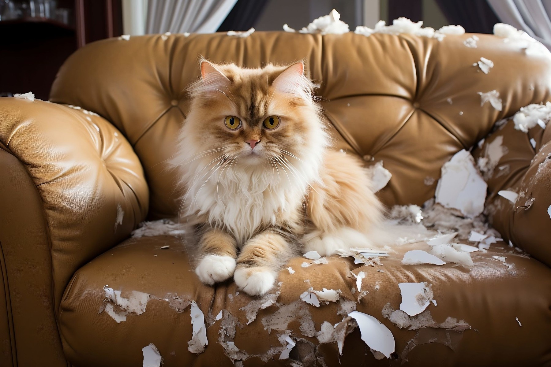 Canapeaua este victima preferată a ghearelor pisicii? Află motivele pentru care felinele zgârie mobila și cum le ajuți să aleagă locul potrivit. Sursa foto: Usman Ali / Stock Budget / Profimedia