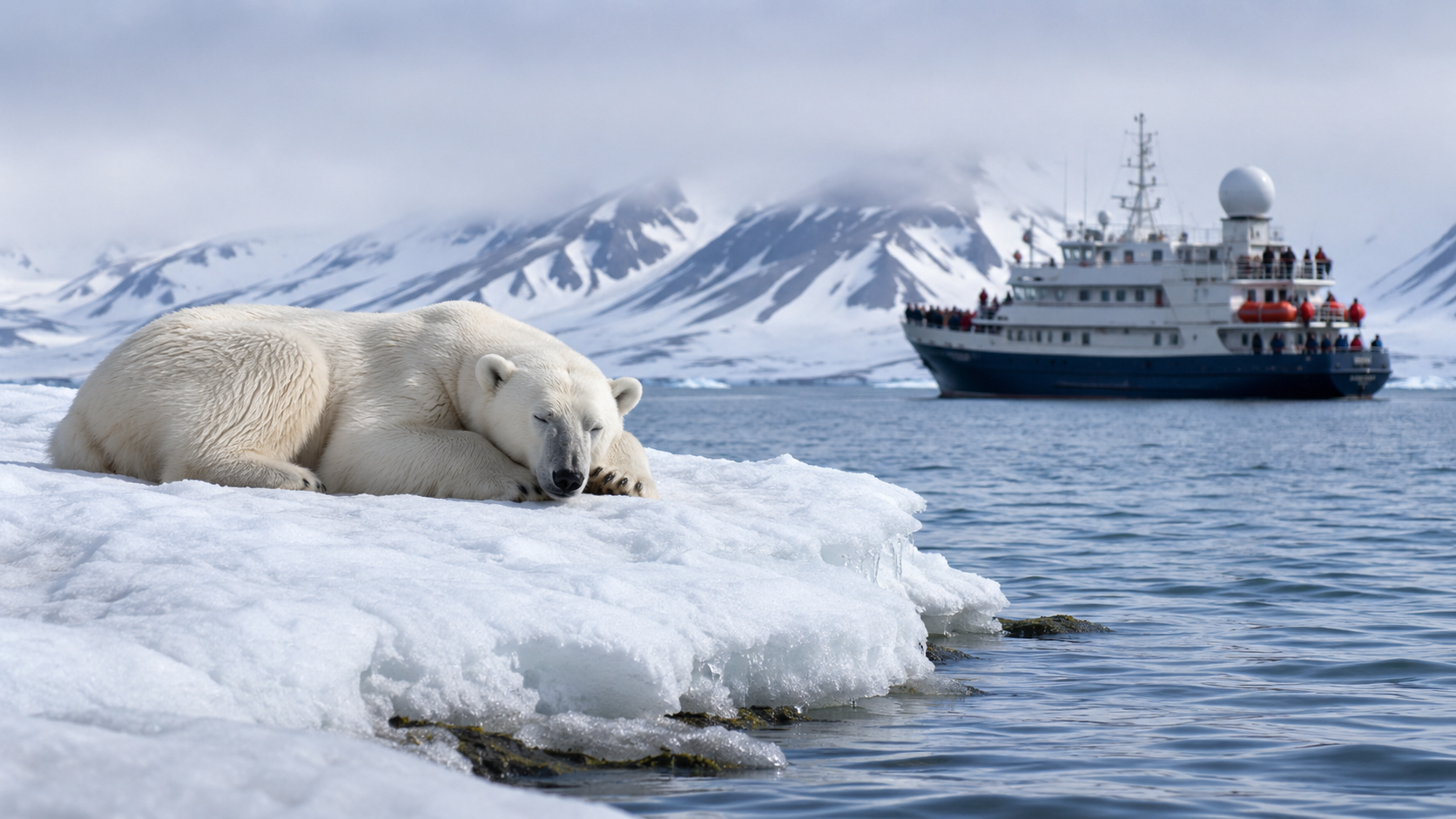 Amendă usturătoare pentru un turist care a deranjat un urs polar din somn, în arhipelagul Svalbard!