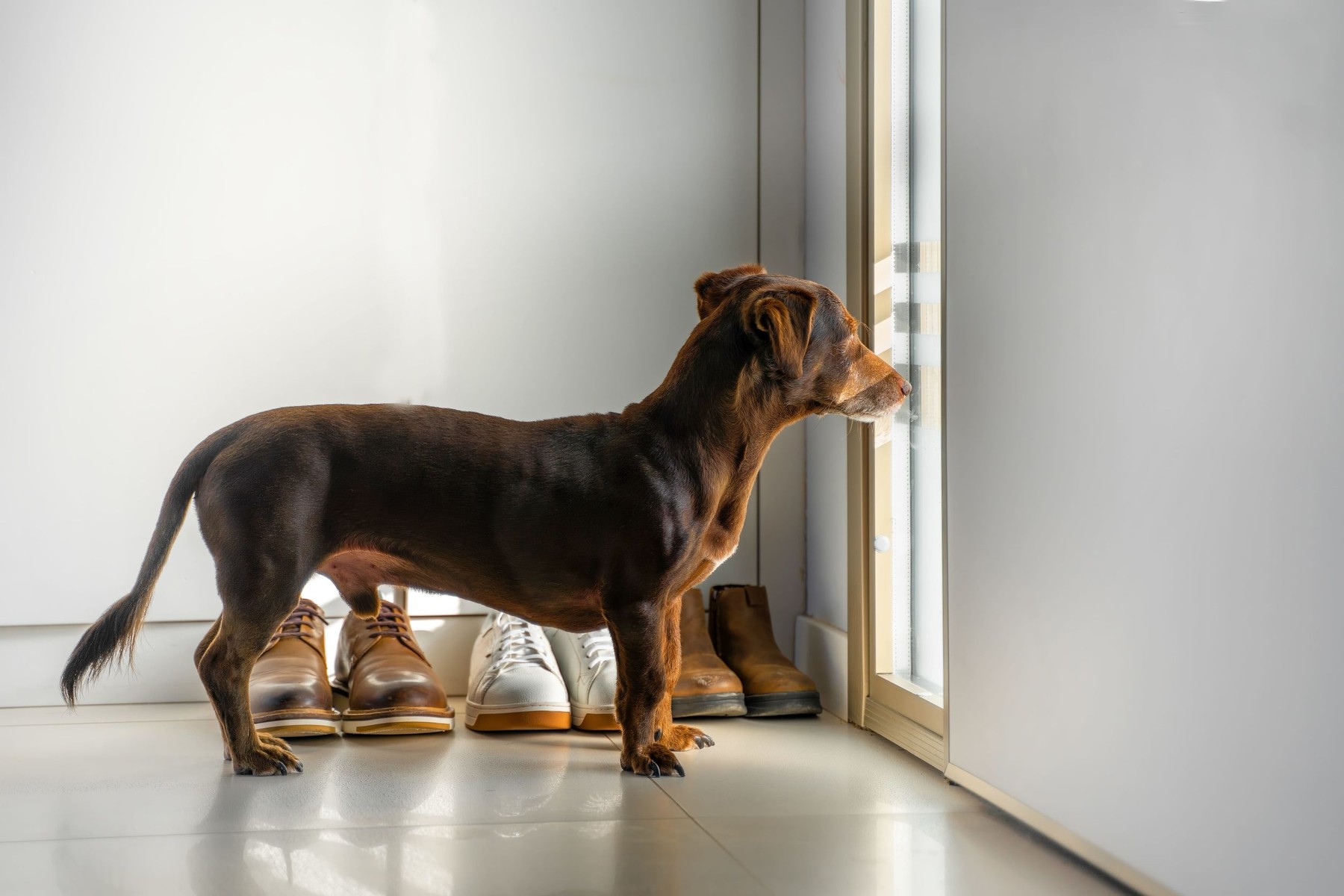 Un câine curios poate ajunge rapid la obiecte periculoase din casă. Ce trebuie ascuns înainte să pleci și ce poți face pentru ca animalul să se simtă mai bine singur. Sursa foto: Mariia Levkina / Stock Budget / Profimedia